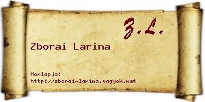 Zborai Larina névjegykártya